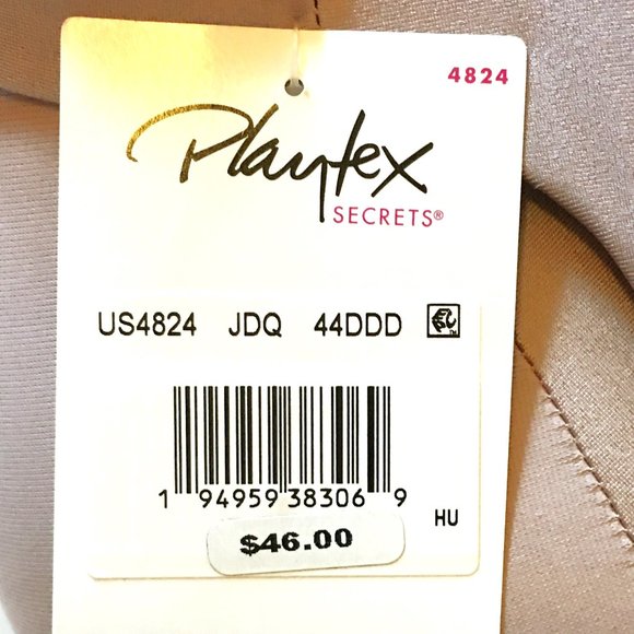 PLAYTEX "Secrets" Shaping Balconette Wirefree Bra  NEW WITH TAGS!   Size 44DDD - Picture 6 of 10